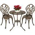Best Choice Products 3-Piece Cast Aluminum Patio Bistro Furniture Set w/ Antique Finish - Copper