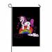 PKQWTM Embroidery magic unicorns on rainbow Yard Decor Home Garden Flag Size 28x40 Inches