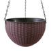 Pudcoco Household Hanging Flowerpot Woven Planter Flower Basket with Removable Chain for Garden