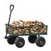 Branax Collapsible Wagon Heavy Duty Garden Wagon Lawn Cart with 550lbs Capacity Folding Utility Wagon Cart with Removable Sides and Big Wheels Shopping Beach Cart Grass Green