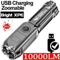 1/2/3/4Pcs Portable LED Flashlight Strong Light High-power Rechargeable Zoom Tactical Flashlight Outdoor Lighting Bicycle Accessories