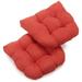 Blazing Needles 19 in. U-Shaped Microsuede Tufted Dining Chair Cushions Cardinal Red - Set of 2