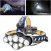 Rechargeable Headlamp 8 LED Headlamp Flashlight 13000 Lumens 8 Modes with USB Cable 2 Batteries Waterproof LED Head Torch Head Light with Red Light for Camping Fishing Car Repair Outdoor