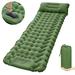 OWSOO Camping Sleeping Pad with Pillow Built-in Pump Ultralight Inflatable Sleeping Mat Waterproof Camping Air Mattress for Backpacking Hiking Tent Traveling