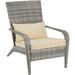 AECOJOY Patio Chairs High Back Wicker Outdoor Dining Chairs with Cushion and Pillow in Gray