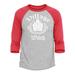 Shop4Ever Men s Village Witch Spooky Halloween Witches Raglan Baseball Shirt X-Small Heather Grey/Red