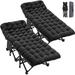 Slsy Upgraded Folding Camping Cots for Adults 900lbs 2 Pack 28 Wide Sturdy Sleeping Cot with 3.3 Inch 2 Sided Mattress & Carry Bag Folding Cot Bed