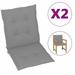 Anself 2 Piece Garden Chair Cushions Fabric Seat and Back Cushion Patio Chair Pads Gray for Outdoor Furniture 39.4 x 19.7 x 1.2 Inches (L x W x T)