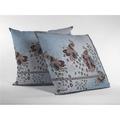 HomeRoots 412502 18 in. Boho Bird Indoor & Outdoor Throw Pillow Brown & Blue