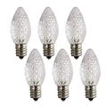 LED C7 Bulb E12 Candelabra Base 130V 0.37W UL 3 LEDs(Sun Warm White 3 LED Pack of 6)