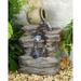 Spilled Water Jug Cascading Garden Rock Fountain with LED Light Sculpture by Xoticbrands - Veronese Size (Medium)