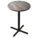 42 in. Black Table with 36 in. Diameter Indoor & Outdoor Rustic Round Top