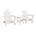DuroGreen Adirondack Chair Set Made With All-Weather Tangentwood 2 Chairs 1 Side Table Oversized High End Patio Furniture for Porch Lawn or Deck No Maintenance USA Made White