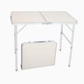 Folding Table 35.43â€� x 23.62â€œ x 27.56â€� Folding Picnic Table Aluminum Portable Camping Table with Handle for Picnic Party BBQ White