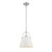 1 Light Pendant in Industrial Style 12.5 inches Wide By 13.75 inches High-Matte White/Brushed Nickel Finish Bailey Street Home 372-Bel-4314897