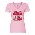 Inktastic That s My Awesome Nephew Out There with Baseballs Women s V-Neck T-Shirt