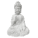 White Meditating Buddha Statute16.5 In Ht Indoor Outdoor Garden Decor Faux Stone