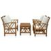 Suzicca 4 Piece Patio Set with Cushions Solid Acacia Wood