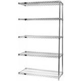 Quantum Storage AD63-1236S-5 5-Shelf Stainless Steel Wire Shelving Add-On Unit - 12 x 36 x 63 in.