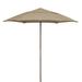 7.5 ft. Hex Beach Umbrella 6 Rib Push Up Natural Oak with Beige Spun Poly Canopy