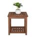 iTopRoad Wood Round Folding Patio End Table 18 in Outdoor Sqaure Side Table