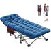 ABORON Folding Camping Cot for Adults 800lbs Heavy Duty 28 Extra Wide Sleeping Cots with 2 Sided Mattress & Carry Bag for Camp/Office/Home