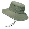 Anvazise Summer Men Bucket Hat Solid Color Anti Sun Wide Brim Adjustable Fisherman Cap for Fishing