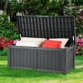 DWVO Deck Box: 120 Gallon Patio Large Storage Cabinet Large Resin Patio Storage for Outdoor Pillows Garden Tools and Pool Supplies Waterproof Lockable | Dark Gray
