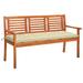3-Seater Patio Bench with Cushion 59.1 Solid Eucalyptus Wood
