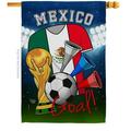 Ornament Collection World Cup Mexico Soccer Sports 28 x 40 in. Double-Sided Decorative Vertical House Flags for Decoration Banner Garden Yard Gift