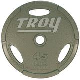 45 lb. (8 Pack) Olympic Weight Plates Black Rubber Grip (Commercial Gym Quality) by Troy Barbell