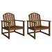 Carevas Patio Sofa Chairs 2 pcs Solid Acacia Wood