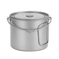 Eccomum 1100ml Titanium Pot Ultralight Portable Hanging Pot with Lid and Foldable Handle Outdoor Camping Hiking Backpacking