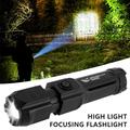 BUTORY Portable Led Flashlight Usb Zoom Flashlight Light Rechargeable Outdoor Emergency Light 3 Modes Powerful White Bright Light Outdoor Camping Light