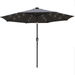 LeisureMod Sierra 9 ft Outdoor Tilt Market Patio Umbrella With Solar Powerd LED Lights