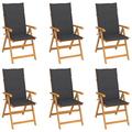 vidaXL 1/2/4/8x Solid Teak Wood Reclining Chairs with Cushions Multi Colors