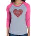 LA Pop Art Women s Raglan Baseball Word Art T-shirt - Country Music Heart