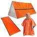 MABOTO Outdoor Emergency Survival Gear Waterproof Heat Reflective Thermal Poncho Raincoat with Sleeping Bag and Tent Shelter for Camping Hiking Adventure