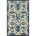 Ox Bay Carrabelle 8 x 10 Off-White Navy and Blue Damask and Floral Outdoor Rug