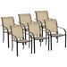 Costway Set of 6 Patio Dining Chairs Stackable Armrest Backrest no Assembly