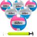 Xcello Sports Youth Volleyball Assorted Graphics with Pump Official Size and Weight Blue/Pink Blue/Silver (Pack of 6)