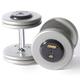 5 - 50 lb. Pro Style Gray Cast Iron Round Dumbbell Set w/ Straight Handle & Rubber Caps (Commercial Gym Quality) by Troy Barbell