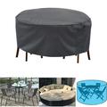 Tophomer Patio Furniture Covers Outdoor Round Table & Chairs Set Protective Water-Resistant Black (109 DIA*23 H)