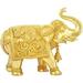 Exotic India Decorated Elephant with Upraised Trunk (Supremely Auspicious According to Vastu) - Brass Statue
