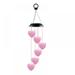 Amazing Wind Chime Color Changing Pink Heart Solar Wind Mobile Chimes Lights Hanging Wind Bell Light Night Hanging lamp for Patio Garden Lighting Home Decoration with Spinning Hook