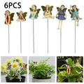 Fyeme 6 Pcs Miniature Fairy Statue Miniature Fairy Statue Sculpture Garden Outdoor Mini Elves Figurines Ornaments Decor