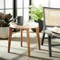 SAFAVIEH Charlen Outdoor Patio Round Side Table Natural/Beige