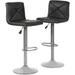 Dkeli Counter Height Barstools Set of 2 Bar Stools Modern Swivel Stools Adjustable Bar Chairs with Footrest Black