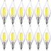 Luxrite 5W E12 Vintage Candelabra LED Dimmable Light Bulbs 60W Equivalent 5000K Bright White 550 Lumens Flame Tip 12-Pack