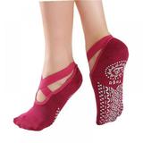 Orchip Women Yoga Socks Non-Slip Grips & Straps Sock Slippers For Pure Barre Ballet Dance
